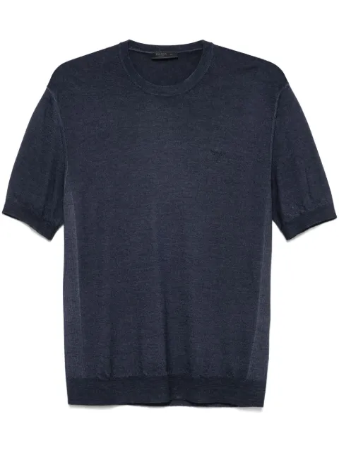 Prada T-shirt con logo ricamato