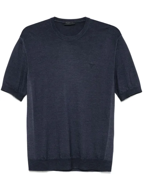 Prada t-shirt à logo brodé - Bleu - Prada - Modalova