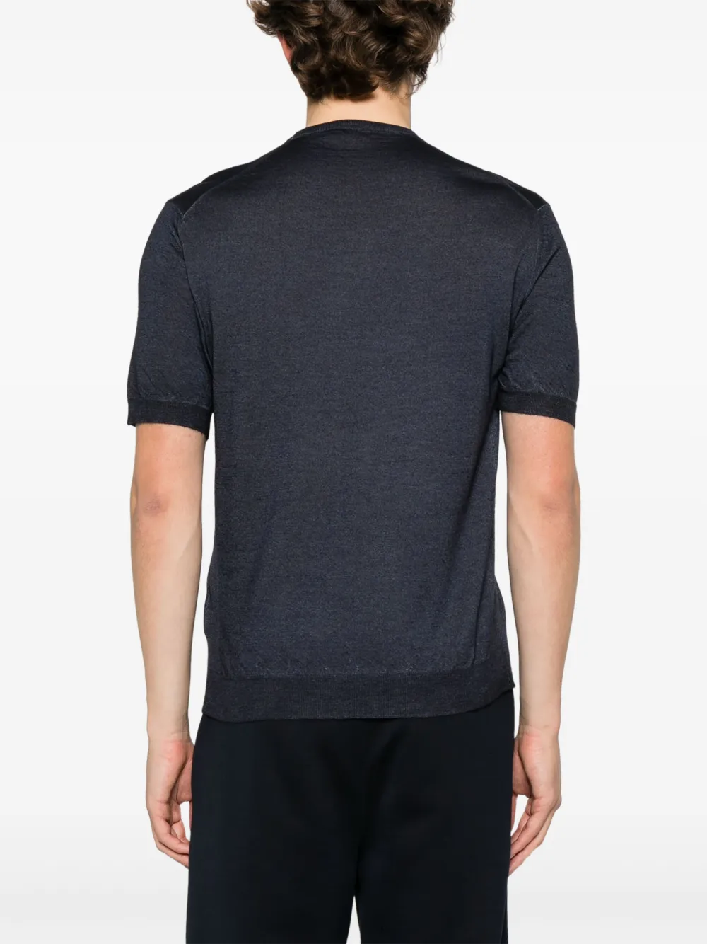 Prada T-shirt met geborduurd logo Blauw
