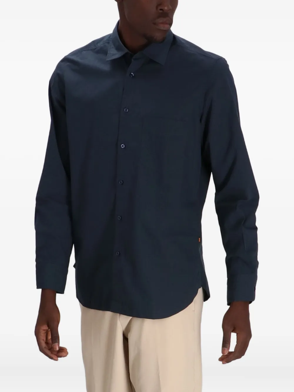 BOSS Katoenen overhemd Blauw