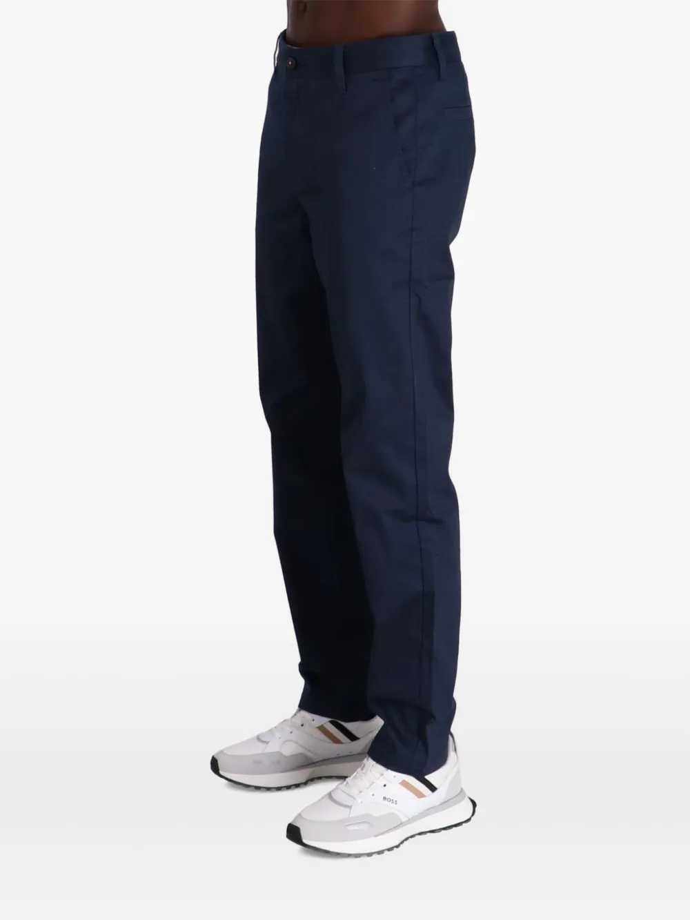 BOSS Broek met toelopende pijpen Blauw