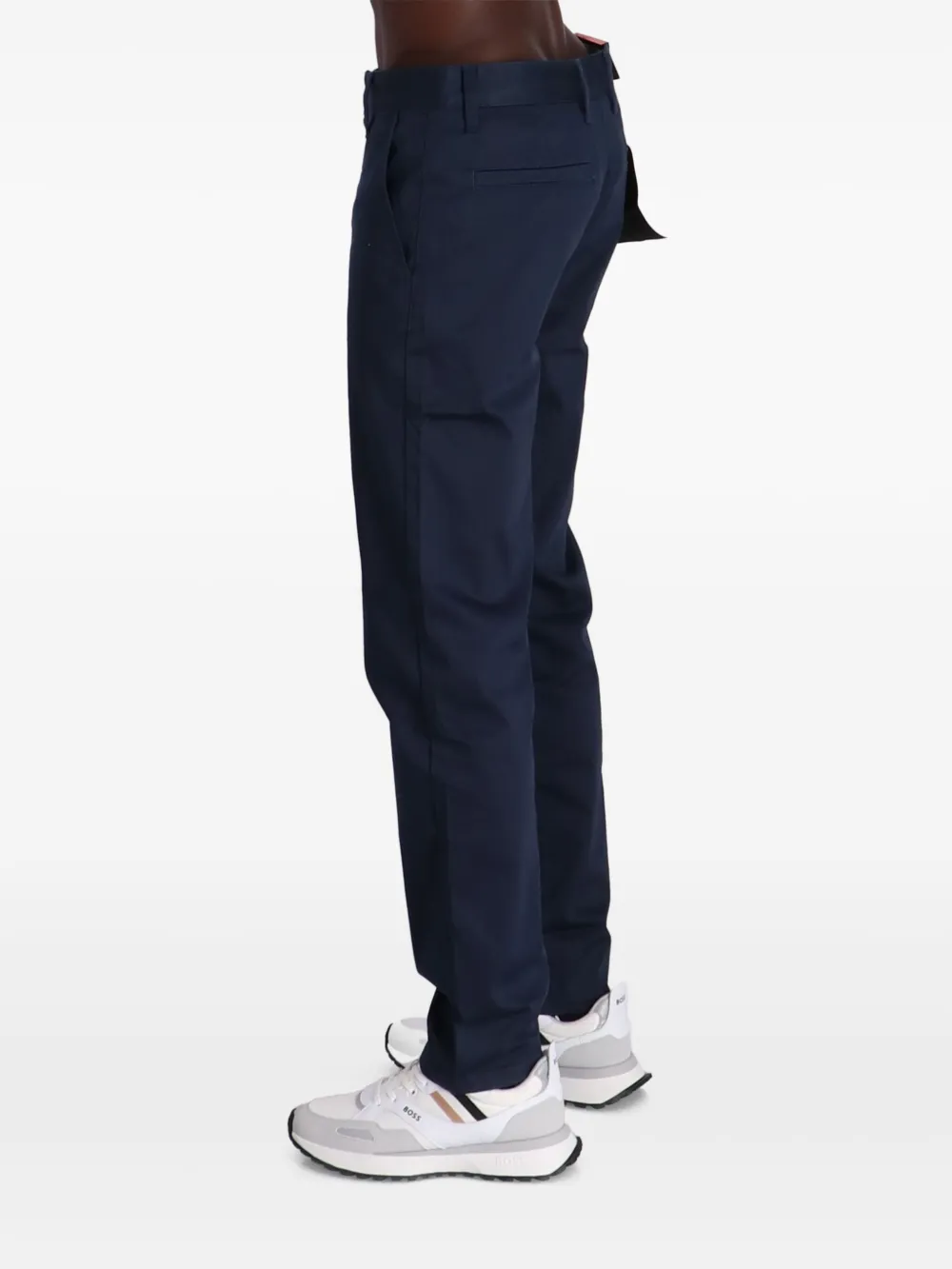 BOSS Broek met toelopende pijpen Blauw