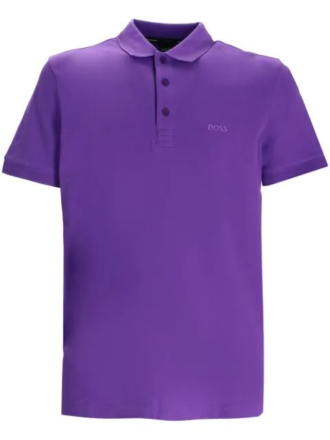 BOSS logo-embroidered polo shirt