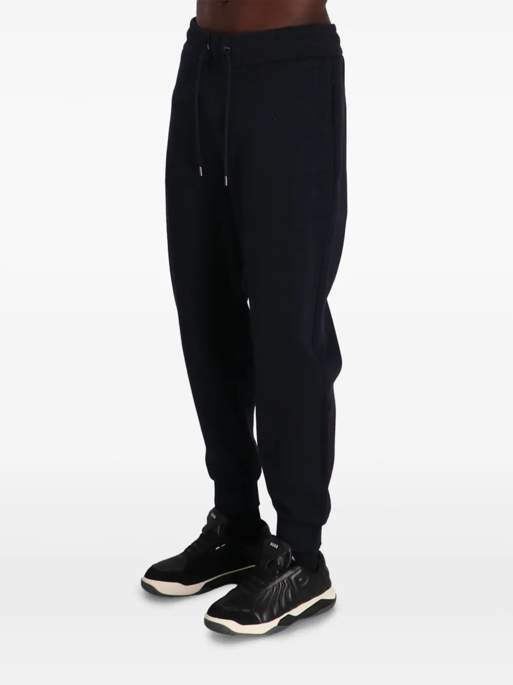 Hugo Boss Mens Drawstring-waist Slim-fit Tapered-leg Cotton-jersey Jogging Bottoms Black In 蓝色