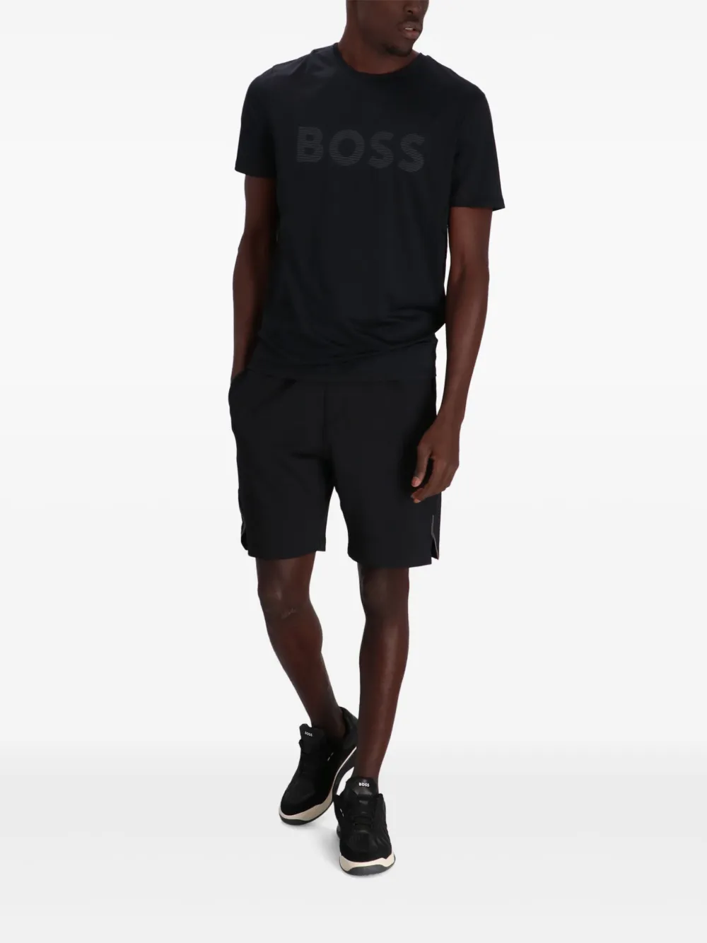 BOSS T-shirt met logo - Zwart