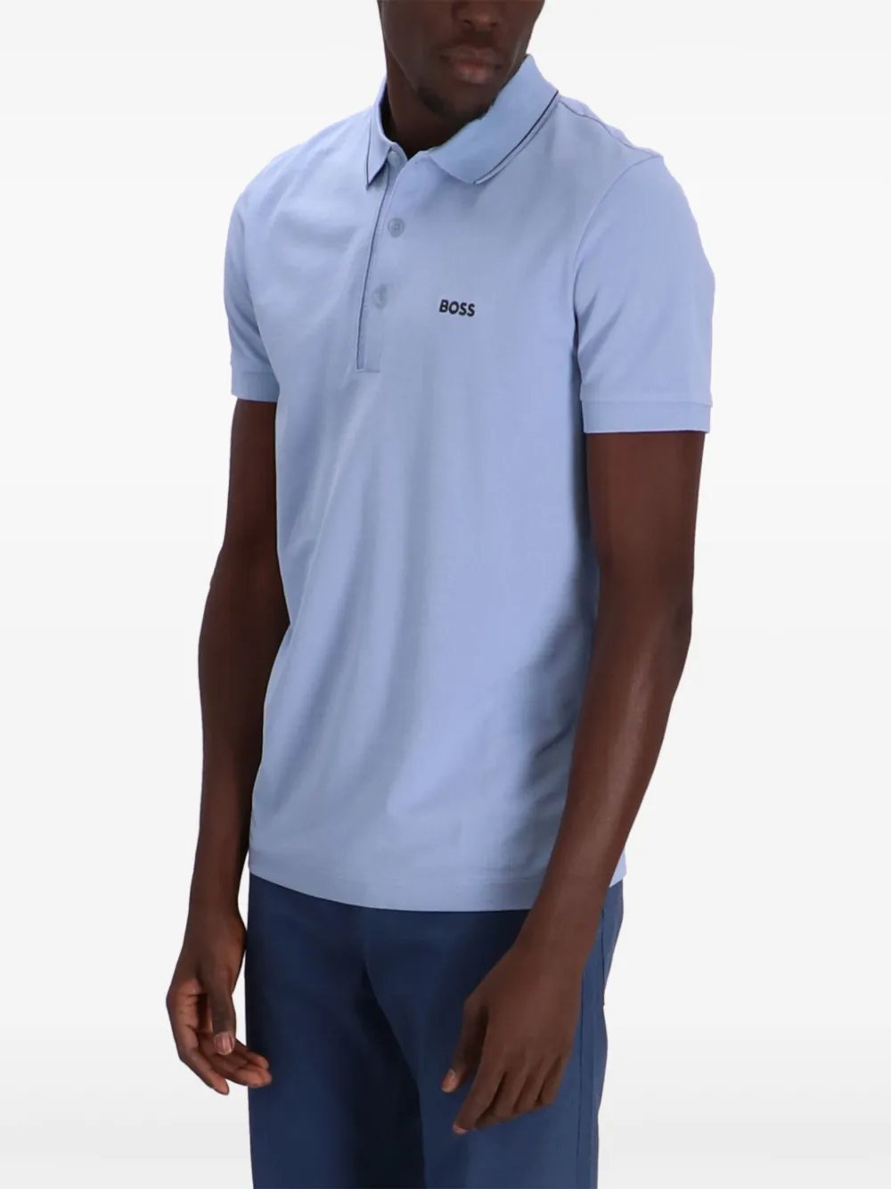 BOSS Poloshirt met geborduurd logo Blauw