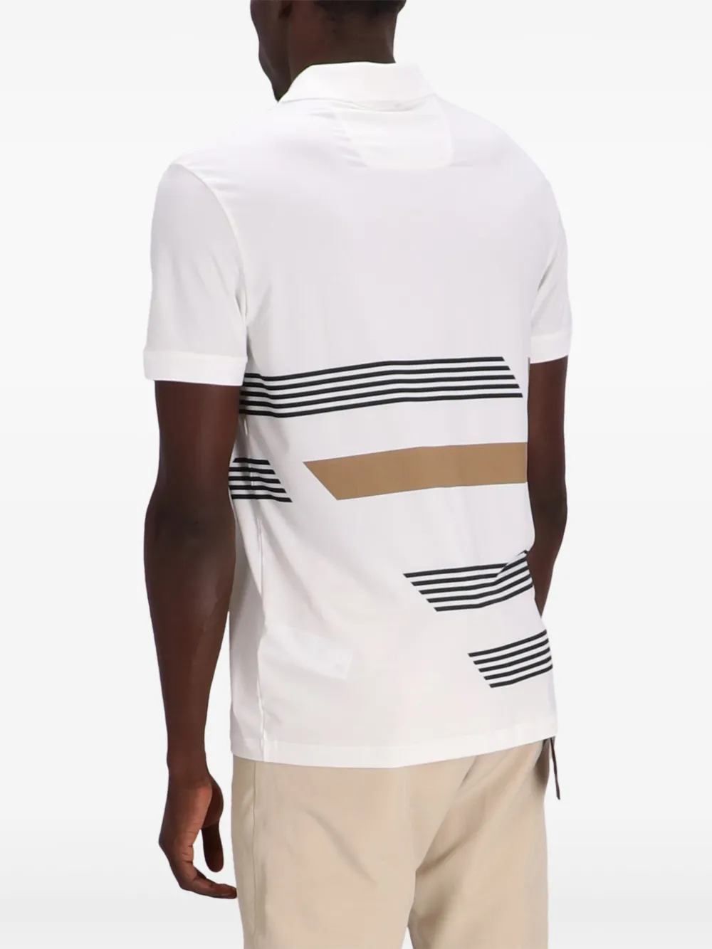 BOSS Gestreept poloshirt Wit
