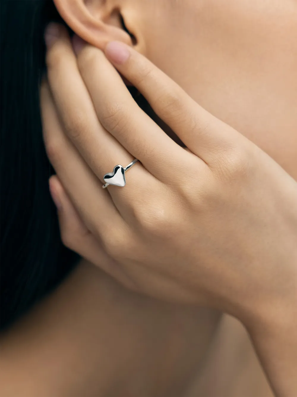 Monica Vinader Ring met hart - Zilver