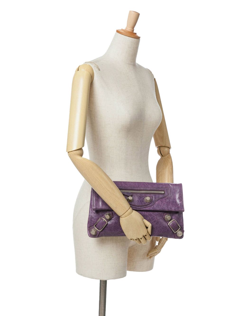 Balenciaga Pre-Owned 20th Century Lambskin Motocross Giant 21 Envelope clutch bag - Purple