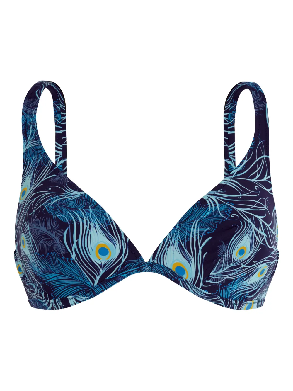 Vilebrequin Peacock-print Bikini Top In Blue