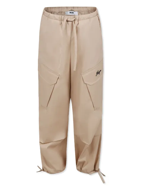 MSGM Kids logo-embroidered trousers 