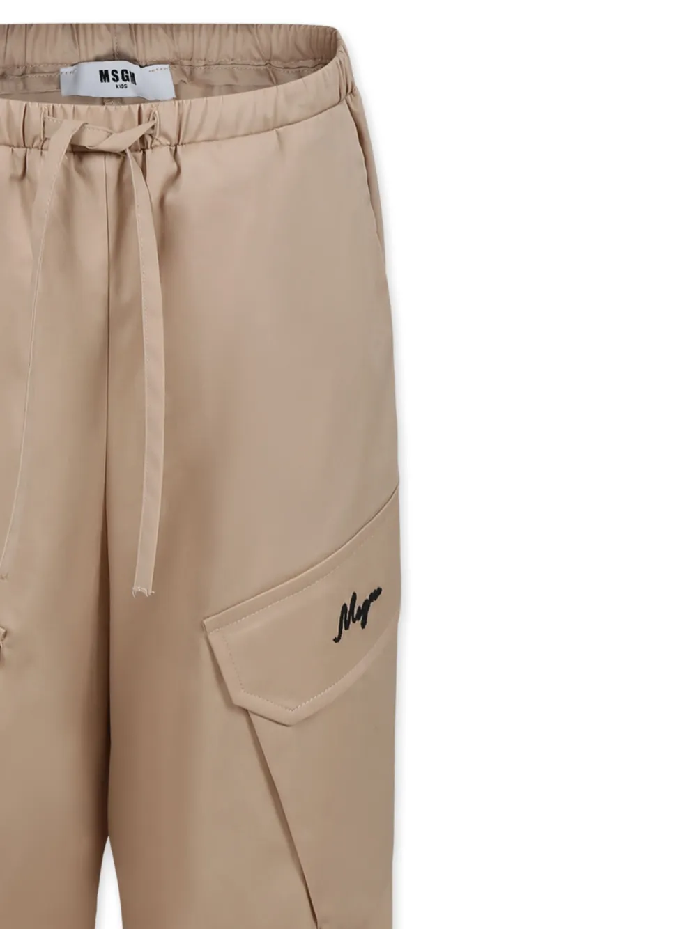 MSGM Kids Broek met geborduurd logo Beige