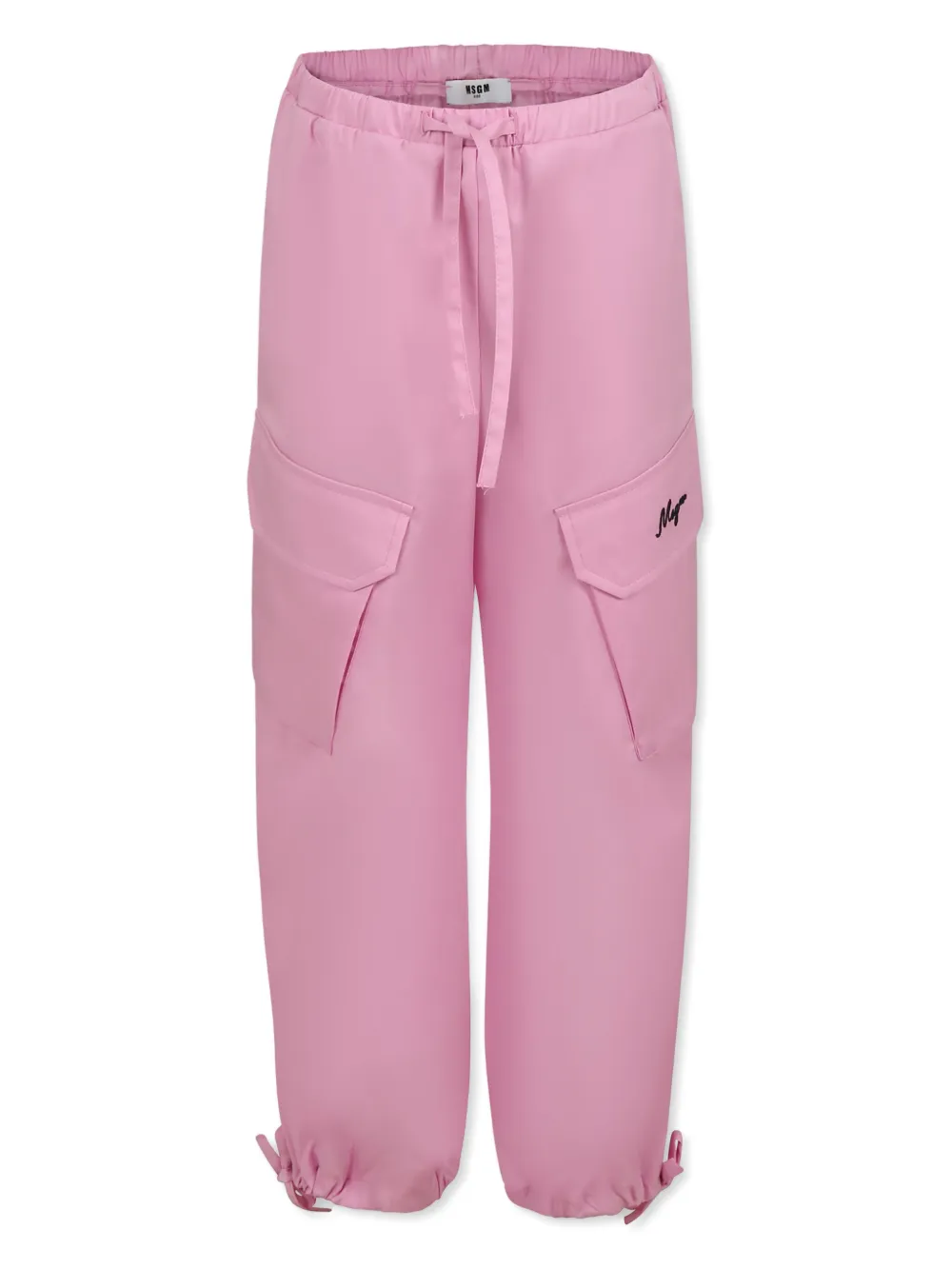 MSGM Kids logo-embroidered trousers | Pink | Image 1