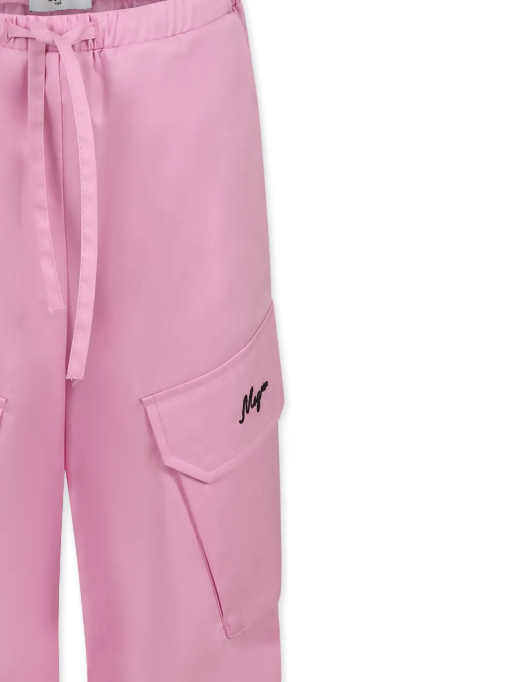 Shop Msgm Logo-embroidered Trousers In Pink