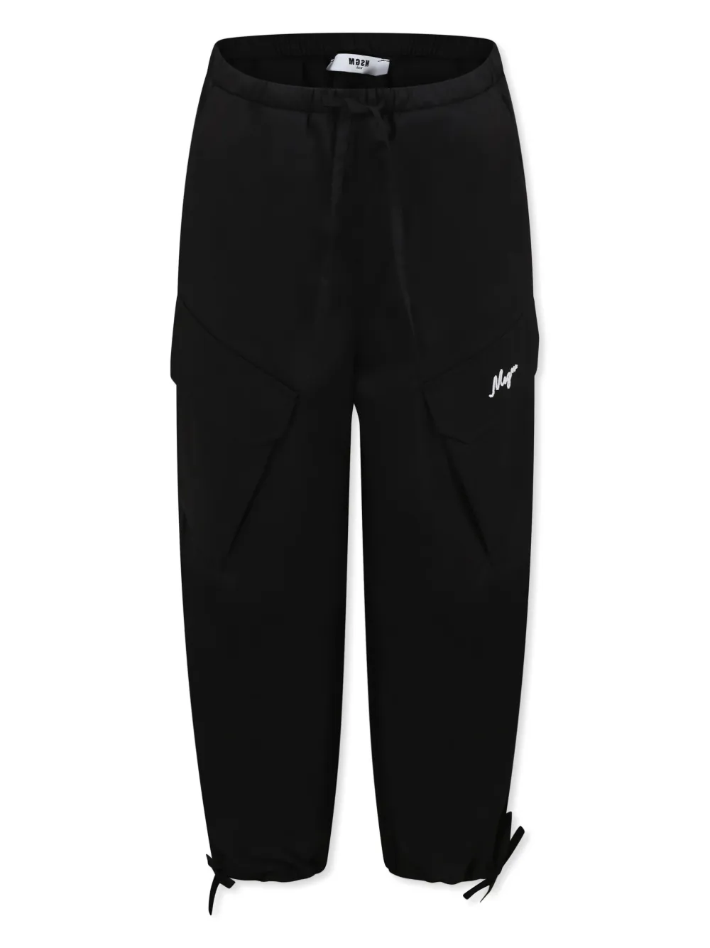 Shop Msgm Logo-embroidered Trousers In Black