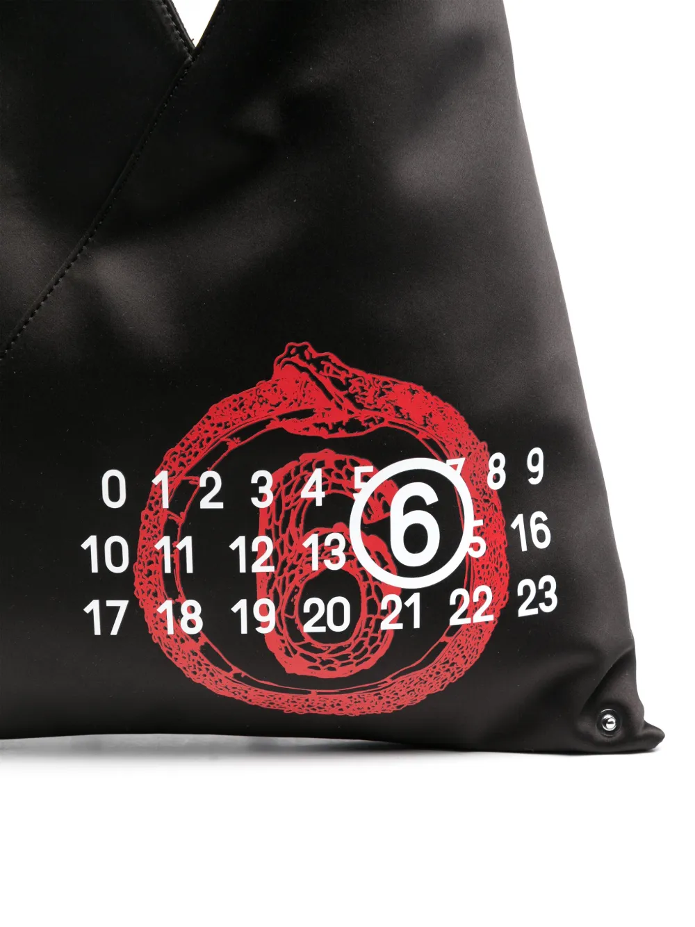 Mm6 Maison Margiela Small Year Of The Snake Japanese Tote Bag In Black