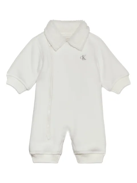 Calvin Klein Kids shearling collar romper 