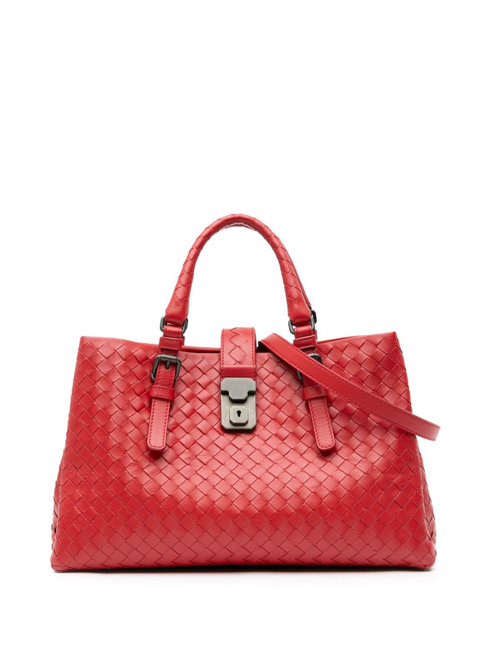 Bottega Veneta Pre-Owned 2000-2018 Small Intrecciato Roma satchel - Red