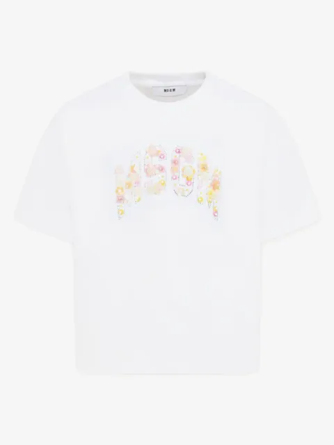 MSGM Kids 로고 프린트 티셔츠