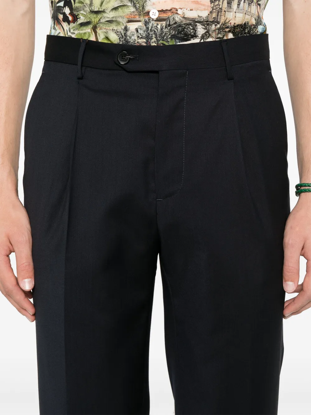 ETRO Broek met geplooid detail Blauw