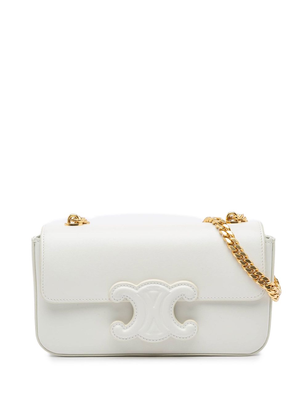 Céline Pre-Owned 2022 Triomphe Calfskin Claude shoulder bag - White