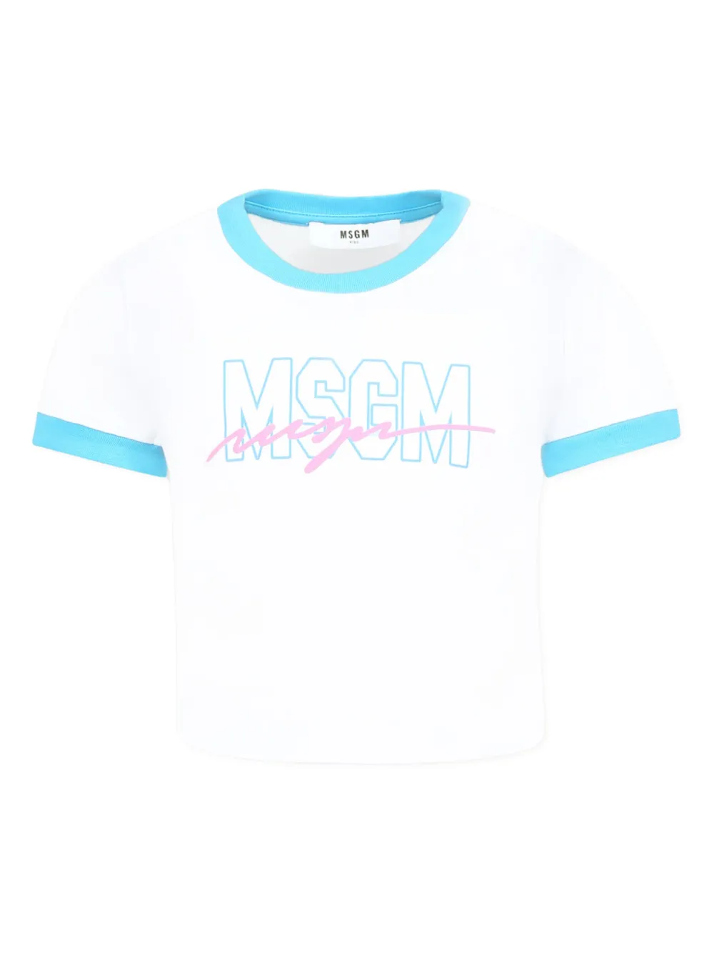 MSGM Kids T-shirt met logoprint Wit