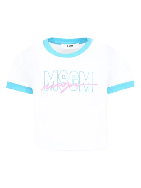 MSGM Kids 로고 프린트 티셔츠