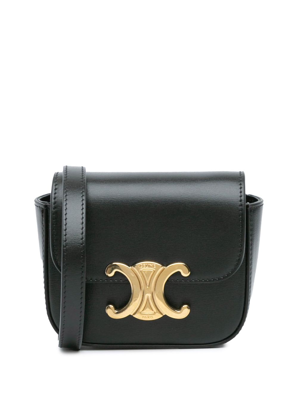 Céline Pre-Owned 2022 Mini Calfskin Triomphe crossbody bag - Black