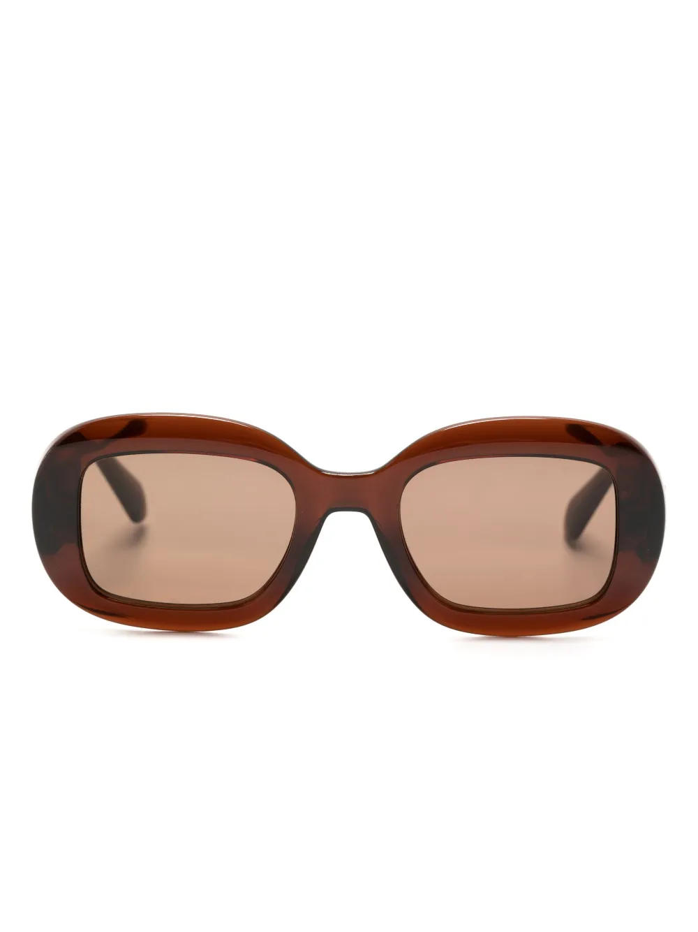 Ferragamo SF2038SE zonnebril met vierkant montuur Bruin