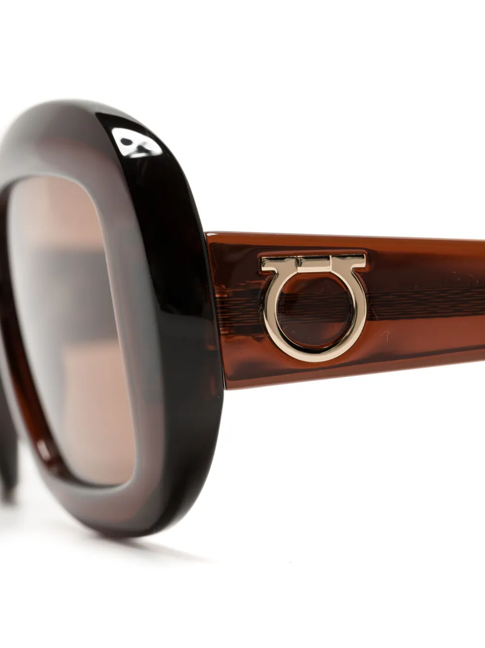 Ferragamo SF2038SE zonnebril met vierkant montuur Bruin