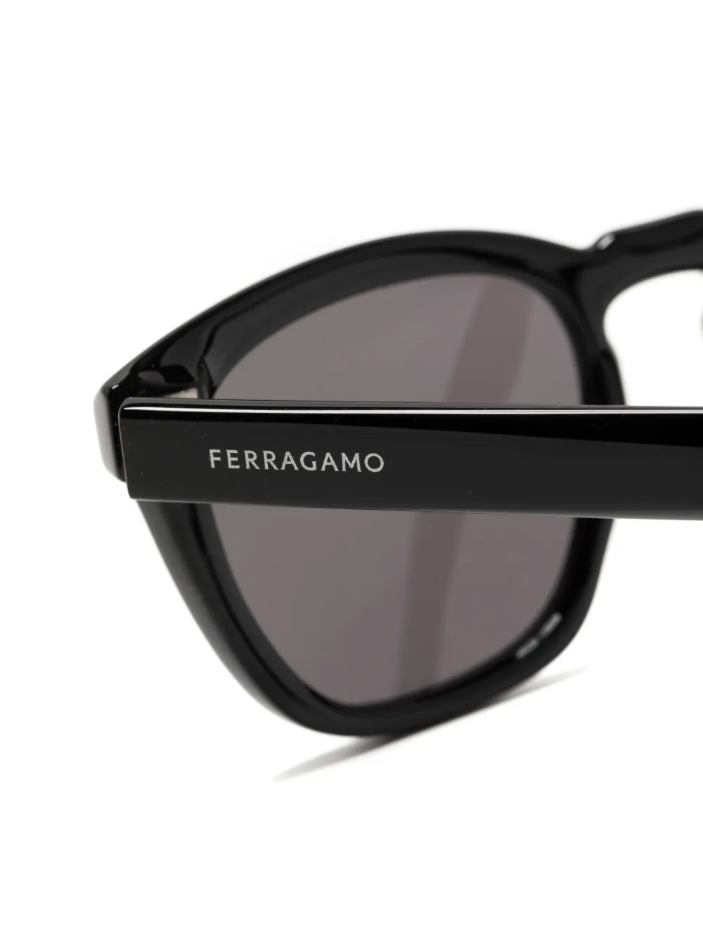 Ferragamo Zonnebril met vierkant montuur Zwart