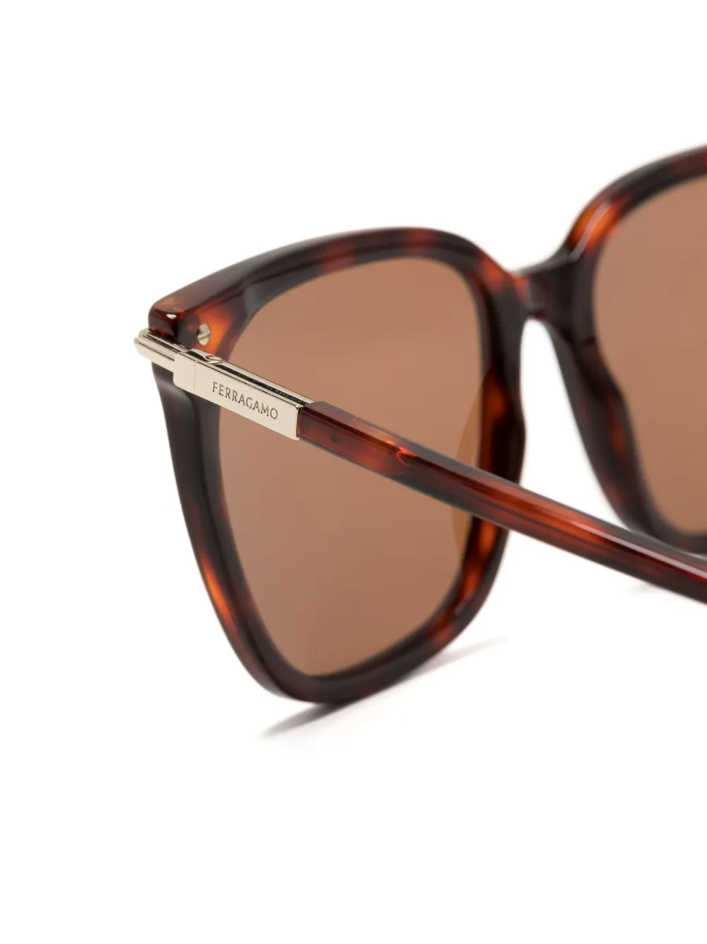Ferragamo Zonnebril met vierkant montuur Bruin