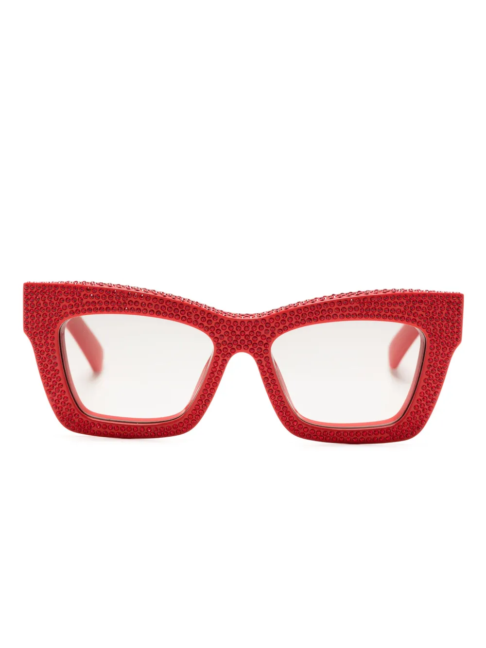 Ferragamo Zonnebril verfraaid met kristallen Rood