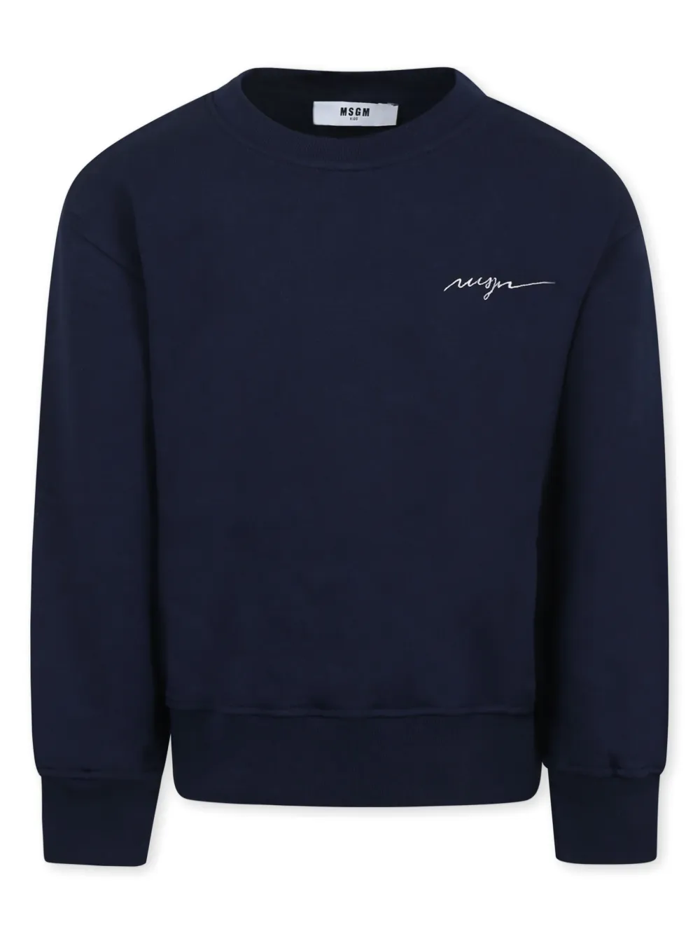 MSGM Kids logo-embroidered sweatshirt | Blue | Image 1