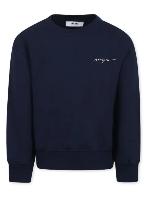 MSGM Kids logo-embroidered sweatshirt 