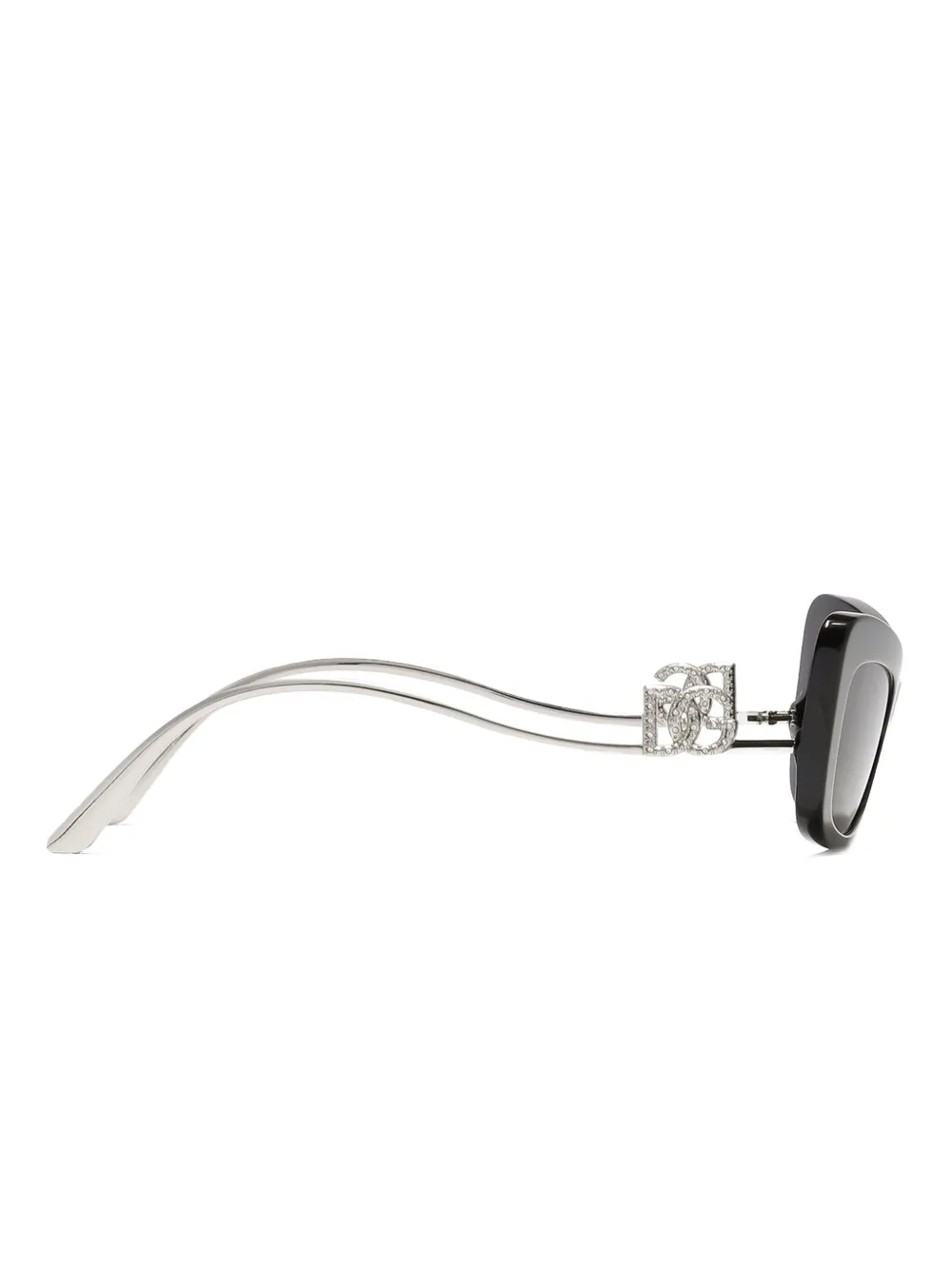 Dolce & Gabbana Eyewear Zonnebril met kristallen Zwart