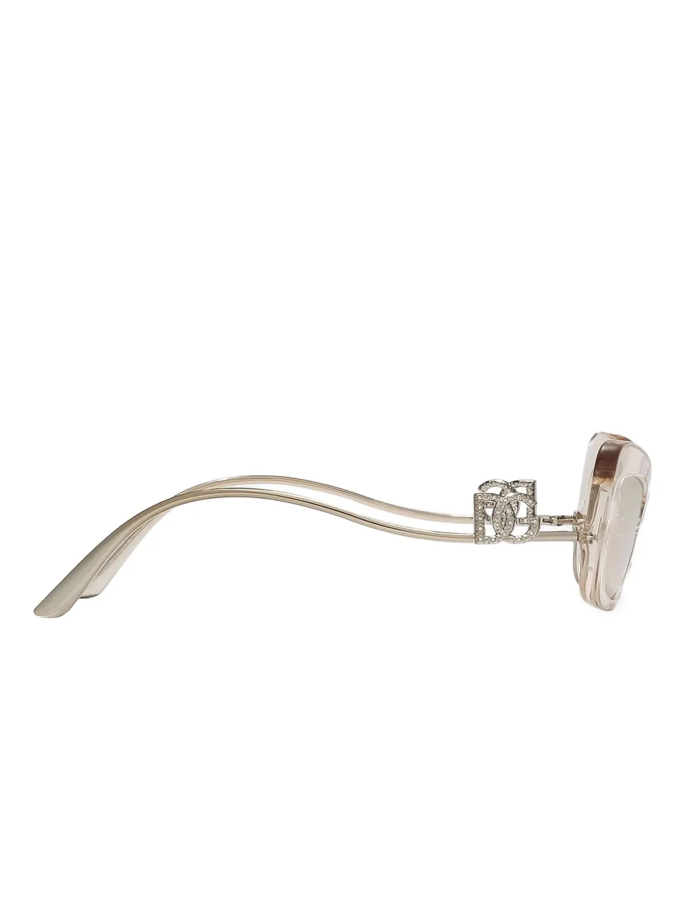 Dolce & Gabbana Crystal-embellished Cat-eye Frame Sunglasses In Transparent
