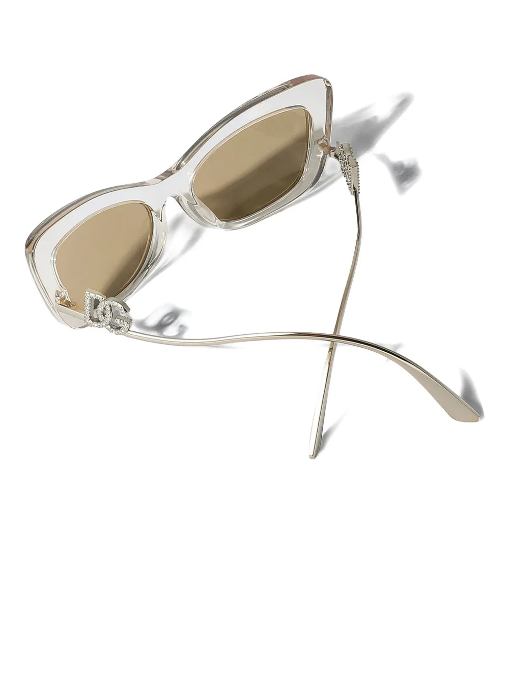 Dolce & Gabbana Eyewear crystal-embellished cat-eye frame sunglasses - Beige
