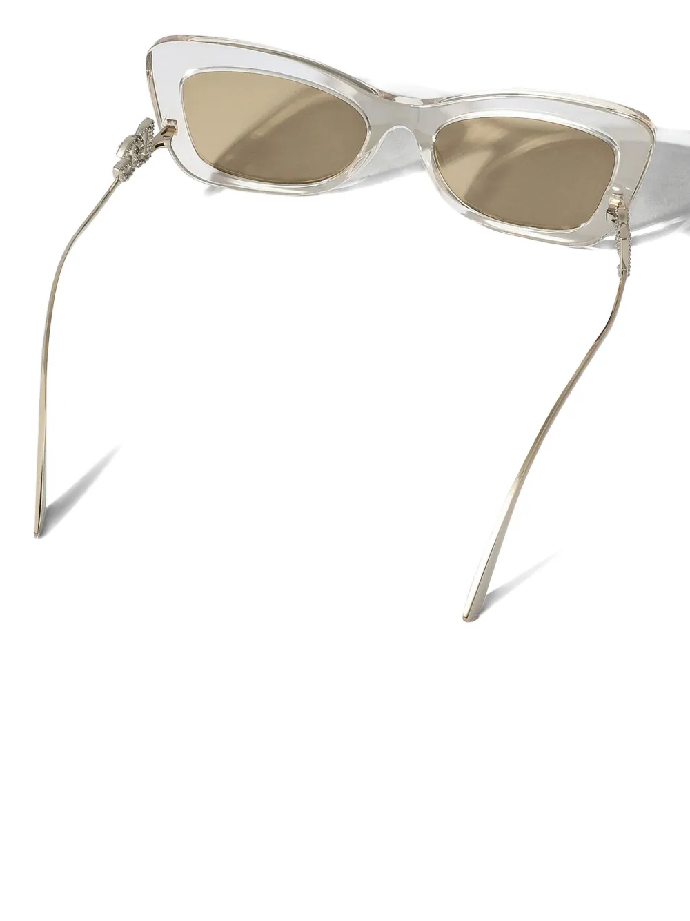 Dolce & Gabbana Crystal-embellished Cat-eye Frame Sunglasses In Transparent
