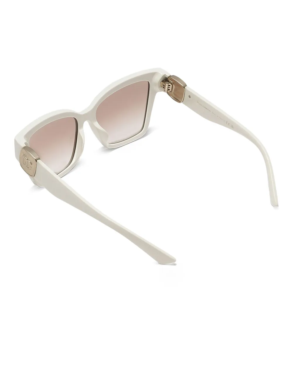 Dolce & Gabbana Eyewear Zonnebril met vierkant montuur en logoplakkaat Beige