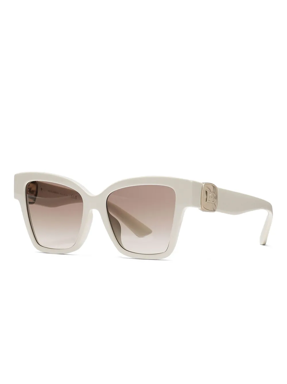 Dolce & Gabbana Eyewear Zonnebril met vierkant montuur en logoplakkaat - Beige