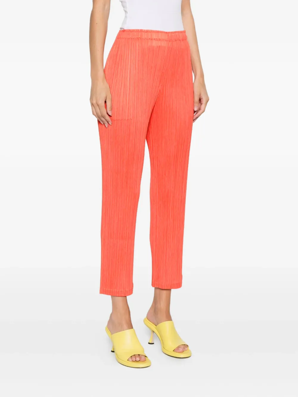  Pleats Please Issey Miyake Pleats Bottoms 1 Trousers - Orange 
