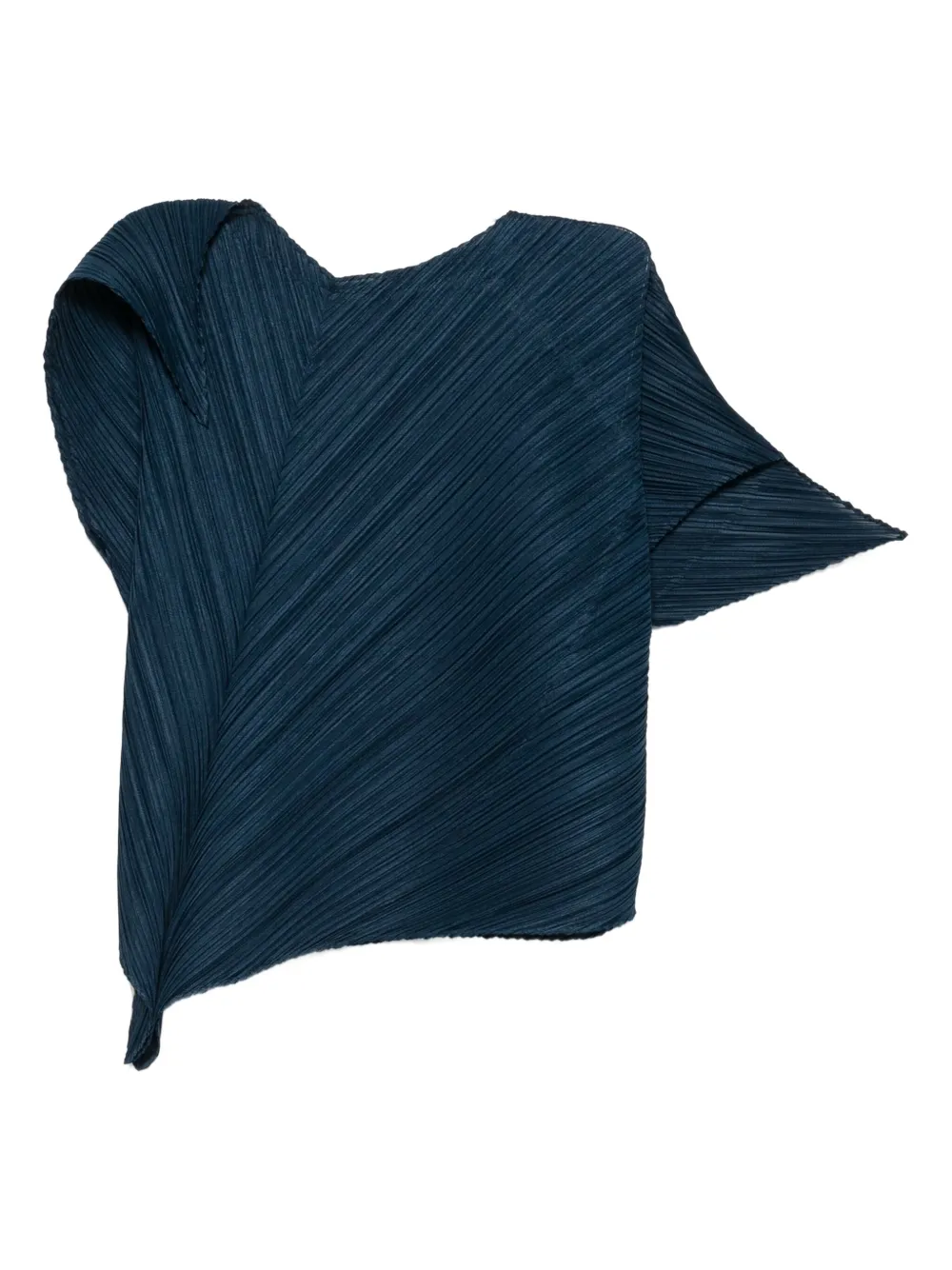 Pleats Please Issey Miyake Flare pleated asymmetric top Blauw