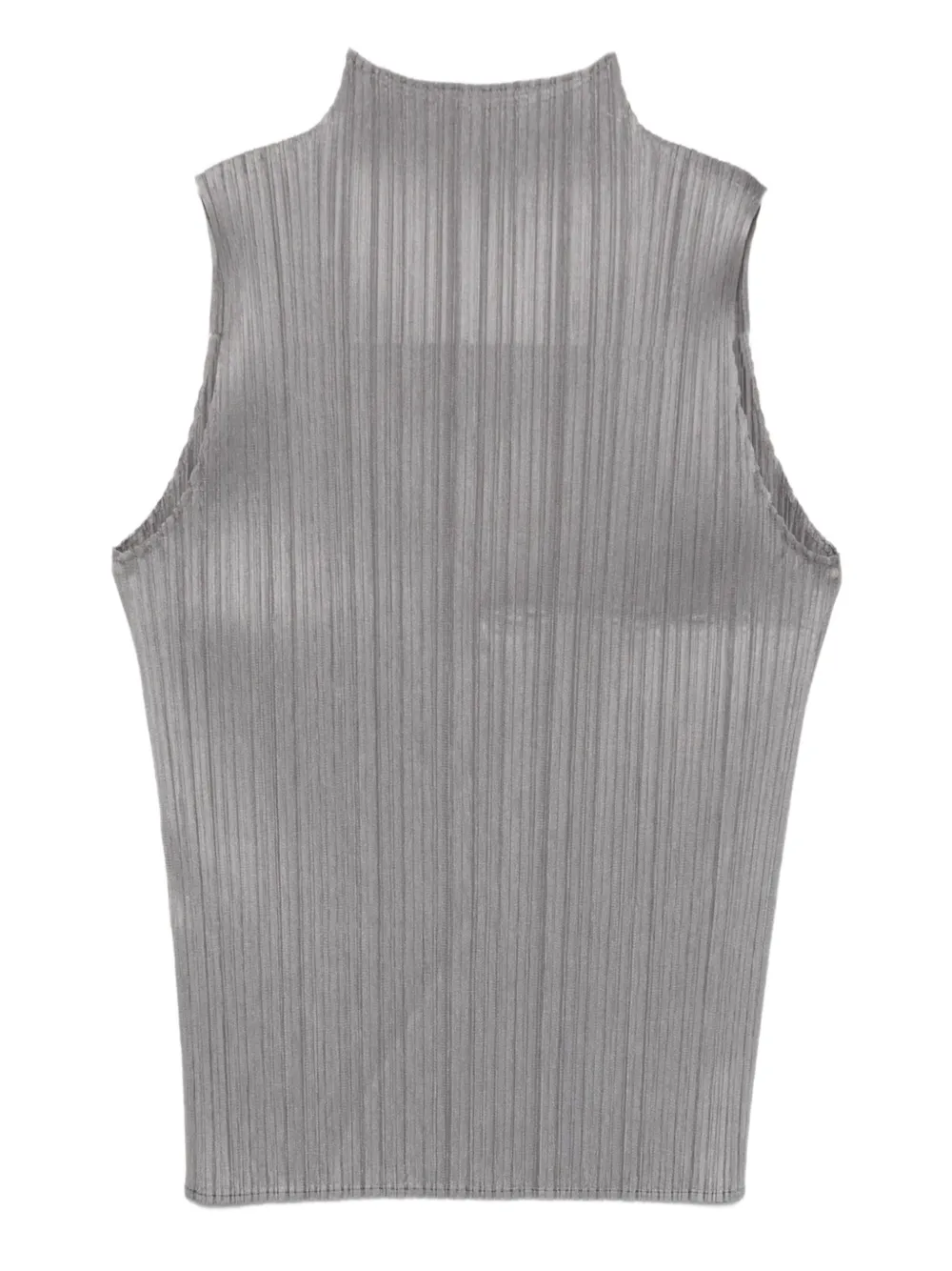 Pleats Please Issey Miyake Basics pleated sleeveless top Grijs