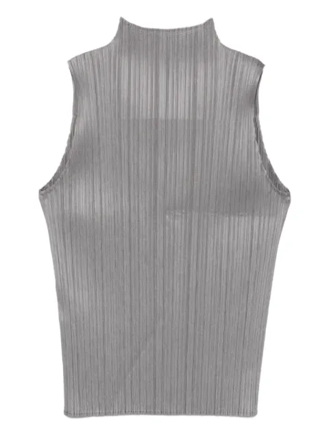 Pleats Please Issey Miyake Basics pleated sleeveless top