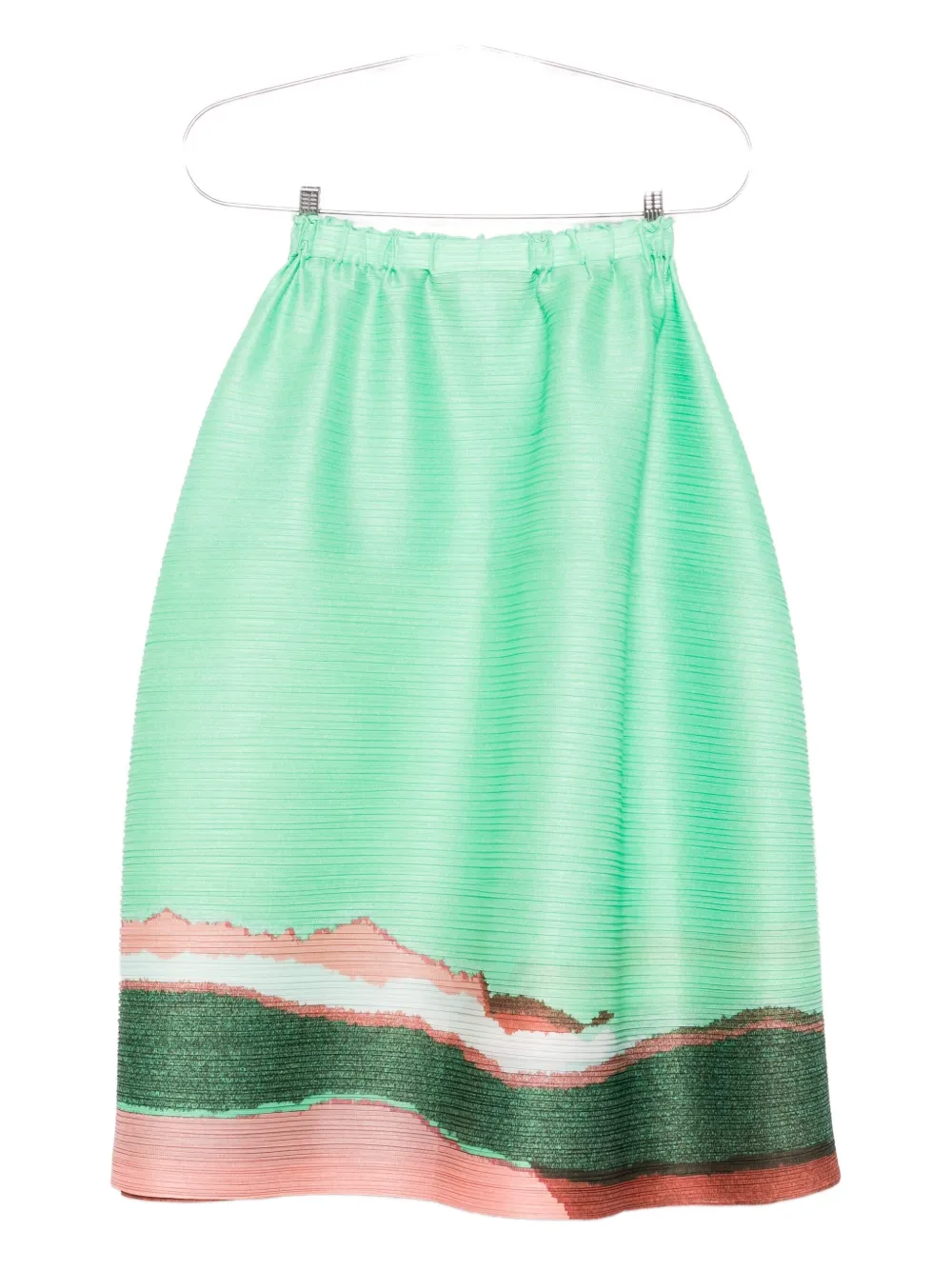Pleats Please Issey Miyake Grainy Color printed midi skirt Groen
