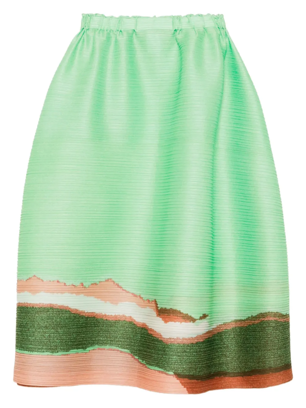Pleats Please Issey Miyake Midi-rok met print Groen