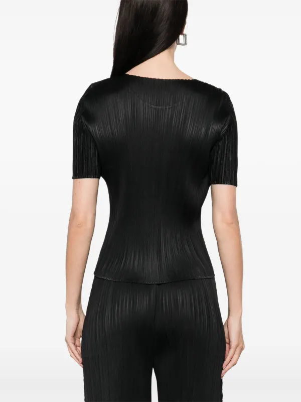 Pleats Please Issey Miyake プリーツエフェクト Tシャツ | ブラック