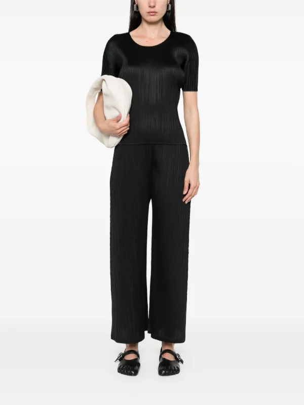 Pleats Please Issey Miyake プリーツエフェクト Tシャツ | ブラック