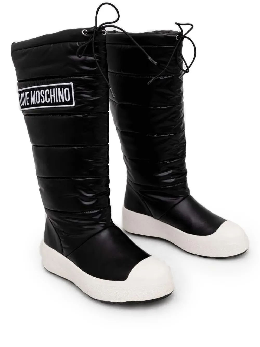 Love Moschino Quilted Logo-plaque Snow Boots In Black